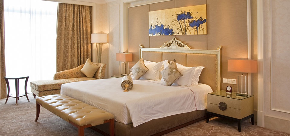 Bedroom with a large double bed